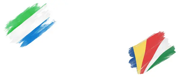Сьєрра Леоне Сейшельські Прапори Білому Тлі — стокове фото
