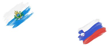 Beyaz Arkaplanda San Marino ve Slovenya Bayrakları