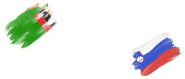 Beyaz Arkaplanda Zambiya ve Slovenya Bayrakları