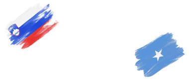 Slovenya ve Bayraklar Beyaz Arkaplanda