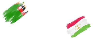 Beyaz Arkaplanda Zambiya ve Tacikistan Bayrakları