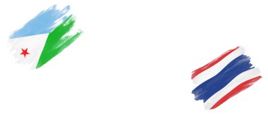 Beyaz Arkaplanda Tayland Bayrakları