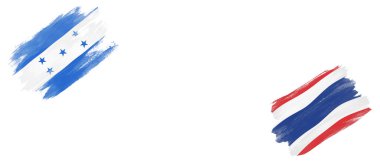 Beyaz Arkaplanda Honduras ve Tayland Bayrakları