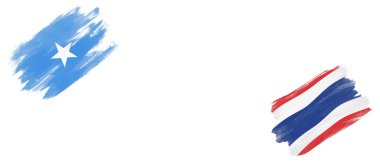 Beyaz Arkaplanda Somali ve Tayland Bayrakları