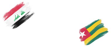 Beyaz Arkaplanda Irak ve Togo Bayrakları