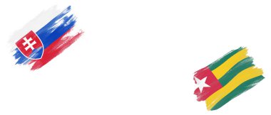 Beyaz Arkaplanda Slovakya ve Togo Bayrakları