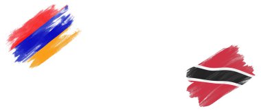 Beyaz Arkaplanda Ermenistan, Trinidad ve Tobago Bayrakları