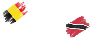 Beyaz Arkaplanda Belçika, Trinidad ve Tobago Bayrakları