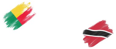 Benin ve Trinidad ve Tobago Bayrakları Beyaz Arkaplanda