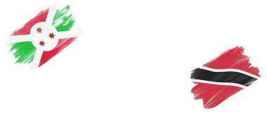 Burundi ve Trinidad ve Tobago Bayrakları Beyaz Arkaplanda