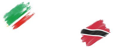 Beyaz Arkaplanda Çeçenistan, Trinidad ve Tobago Bayrakları