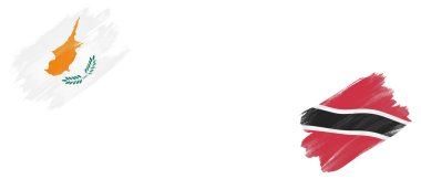 Kıbrıs Rum Kesimi ve Trinidad ve Tobago Bayrakları Beyaz Arkaplanda