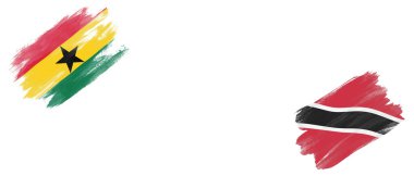 Gana ve Trinidad ve Tobago Bayrakları Beyaz Arkaplanda