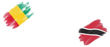 Beyaz Arkaplanda Gine, Trinidad ve Tobago Bayrakları