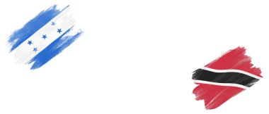 Honduras ve Trinidad ve Tobago Bayrakları Beyaz Arkaplanda