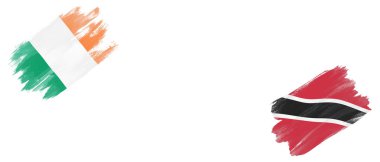 Beyaz Arkaplanda İrlanda ve Trinidad ve Tobago Bayrakları