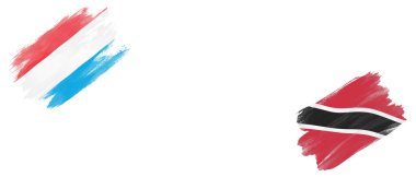 Lüksemburg ve Trinidad ve Tobago Bayrakları Beyaz Arkaplanda