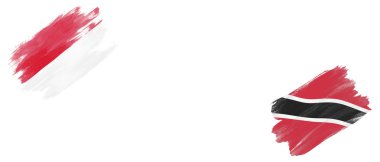 Monako ve Trinidad ve Tobago Bayrakları Beyaz Arkaplanda