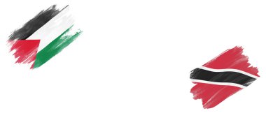 Beyaz Arkaplanda Filistin, Trinidad ve Tobago Bayrakları