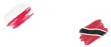 Polonya ve Trinidad ve Tobago Bayrakları Beyaz Arkaplanda