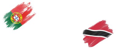 Portekiz ve Trinidad ve Tobago Bayrakları Beyaz Arkaplanda