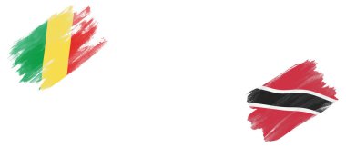 Kongo Cumhuriyeti ve Trinidad ve Tobago Bayrakları Beyaz Arkaplanda