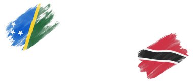 Solomon Adaları, Trinidad ve Tobago Bayrakları Beyaz Arkaplanda