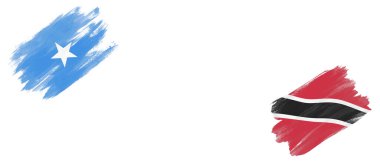 Somali, Trinidad ve Tobago Bayrakları Beyaz Arkaplanda