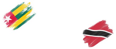 Togo ve Trinidad ve Tobago Bayrakları Beyaz Arkaplanda