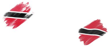 Trinidad ve Tobago ve Trinidad ve Tobago Bayrakları Beyaz Arkaplanda