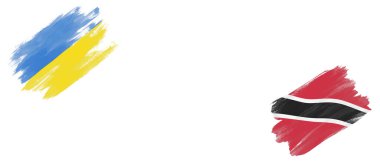 Beyaz Arkaplanda Ukrayna, Trinidad ve Tobago Bayrakları