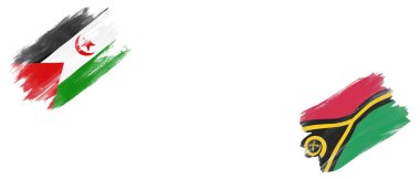 Sahra Arap Demokratik Cumhuriyeti ve Beyaz Arkaplanda Vanuatu Bayrakları