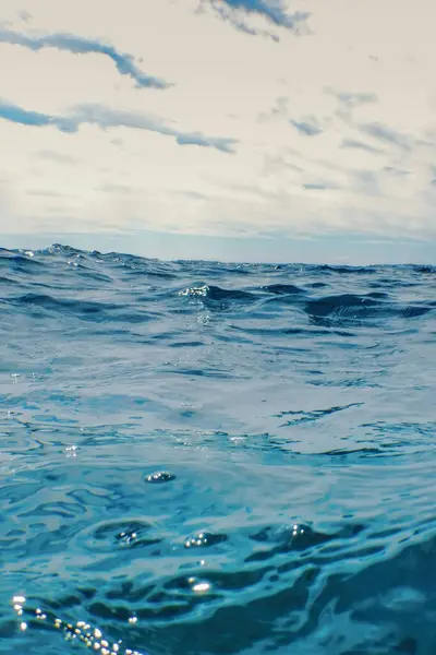 Ocean Blue Water Tło Wave Close — Zdjęcie stockowe