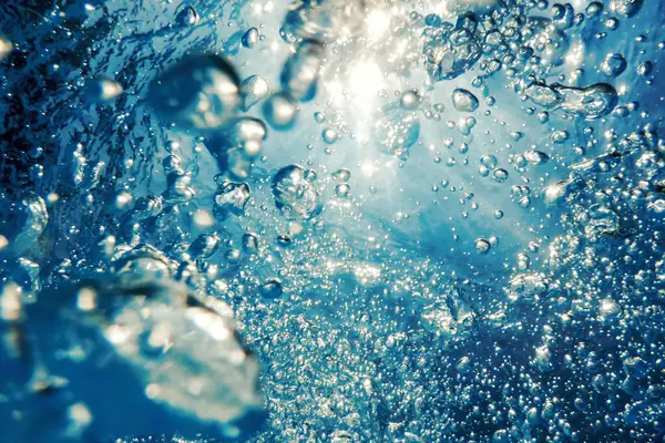 stock image Underwater Air Bubbles with sunlight, Background Bubbles