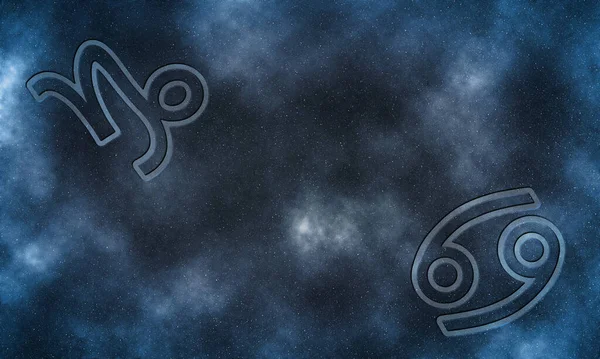 Compatibiliteit Steenbok Kanker Horoscoop Symbolen — Stockfoto
