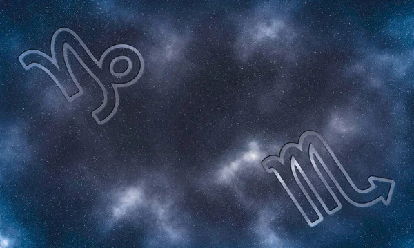 摩羯座和天蝎座的兼容性 星相星座 — 图库照片