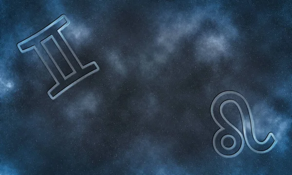 ジェミニとレオの互換性 ホロスコープシンボル — ストック写真