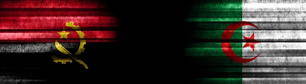 Angola Algeria Flags Black Background — Stock Photo, Image