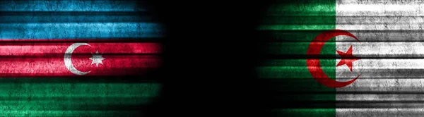 Azerbaijan Algeria Flags Black Background — Stock Photo, Image