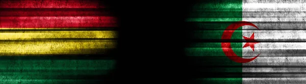 Bolivia Algeria Flags Black Background — Stock Photo, Image