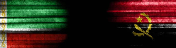 Flagi Czeczenii Angoli Czarnym Tle — Zdjęcie stockowe