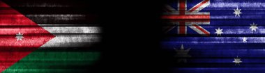 Kara Arkaplanda Ürdün ve Avustralya Bayrakları