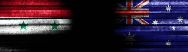 Kara Arkaplanda Suriye ve Avustralya Bayrakları