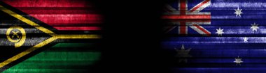 Vanuatu ve Avustralya Siyah Arkaplanda Bayraklar