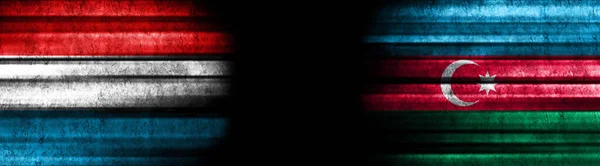 Флаги Люксембурга Азербайджана Черном Фоне — стоковое фото