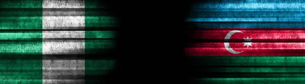Флаги Нигерии Азербайджана Чёрном Фоне — стоковое фото