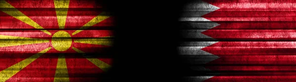 Північна Македонія Бахрейн Прапори Чорному Тлі — стокове фото
