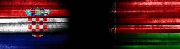 Хорватія Білорусь Прапори Чорному Тлі — стокове фото