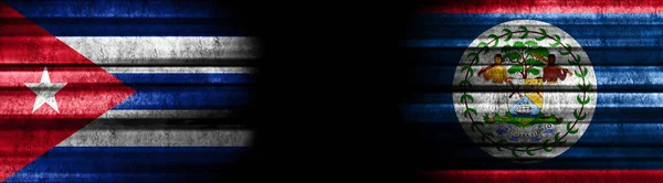 Куби Белізу Прапори Чорному Тлі — стокове фото