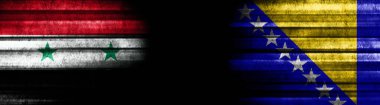 Kara Arkaplanda Suriye ve Bosna-Hersek Bayrakları